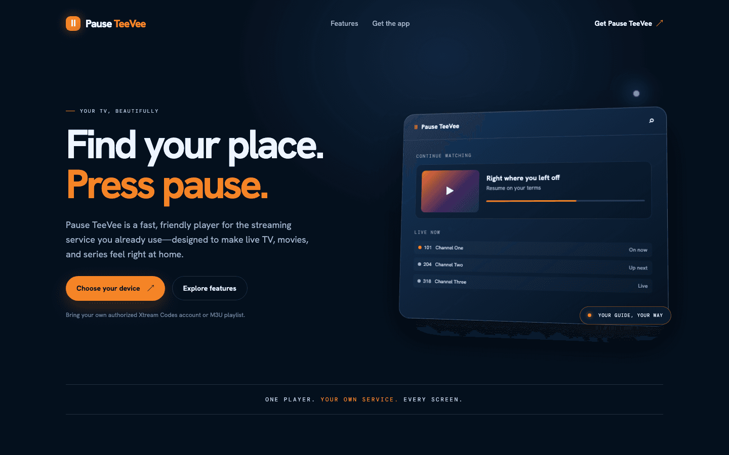 PauseTV Landing Page